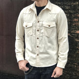 Heavyweight Cotton Solid Color Tooling Long Sleeve Shirt