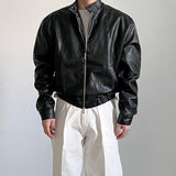 Stylish PU Leather Jacket for Men Korean Agent Pick