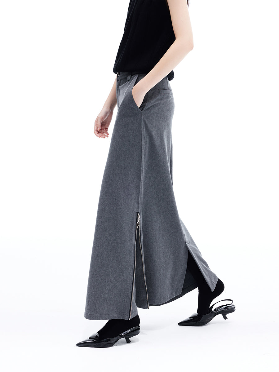 Casual Zipper Skirt