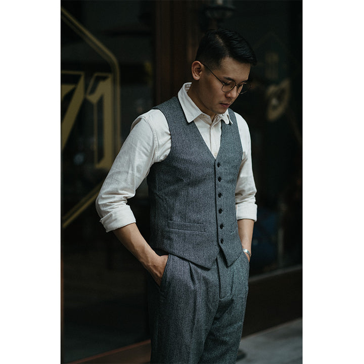 Herringbone Wool Vest