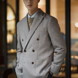 Wool Flannel Double Breasted Lapel Collar Suit