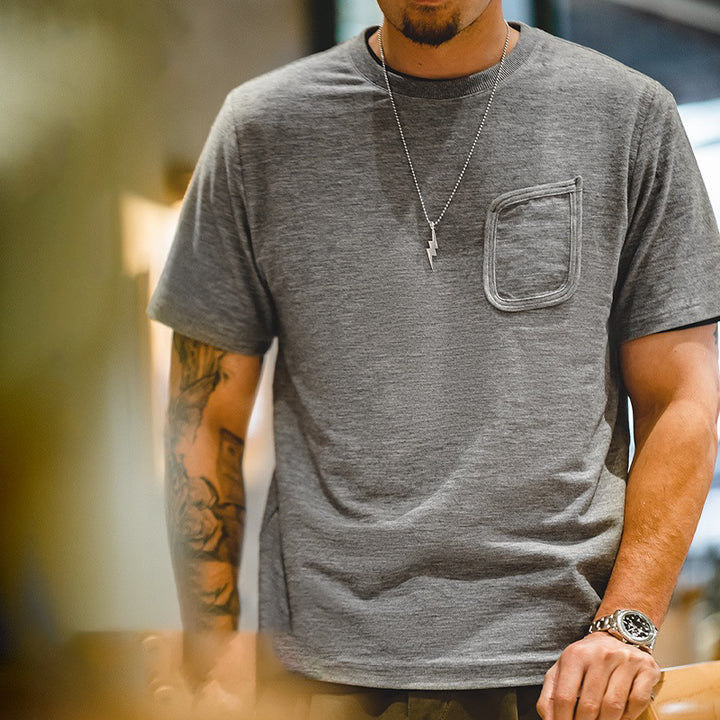 Shoulder Gray T-Shirt