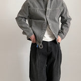 Korean Retro Gray Denim Jacket for Men