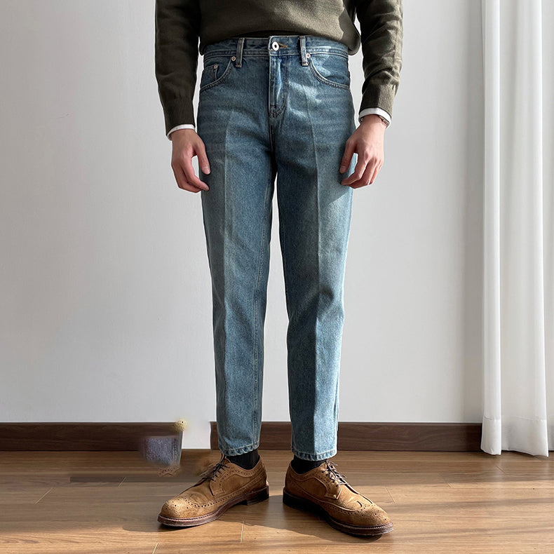 Slim Straight Cropped Pants