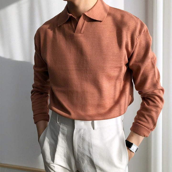 V-Neck Polo Sweater