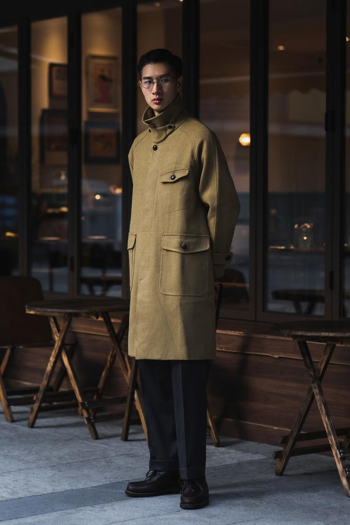 Woolen Balmacaan Coat