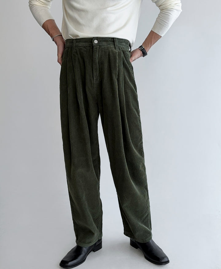 Double-Pleated Business Trousers