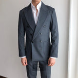 Business Casual Retro Double-breasted Slim Suit