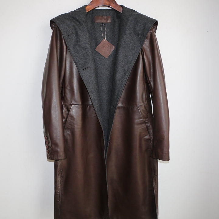 High-end Sheepskin Hooded Mid-length Jacket