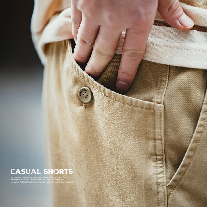 Washed Khaki Shorts