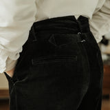 Versatile Parisian Corduroy Pants with Adjustable Buckle