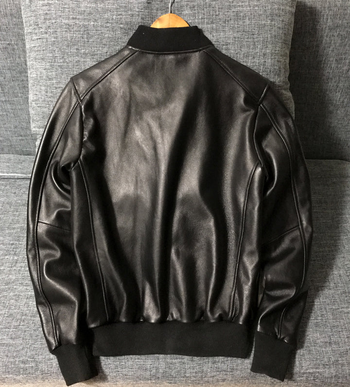 Copper Zipper Sheep Leather Jacket