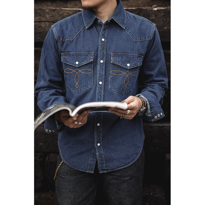 Embroidered Denim Shirt