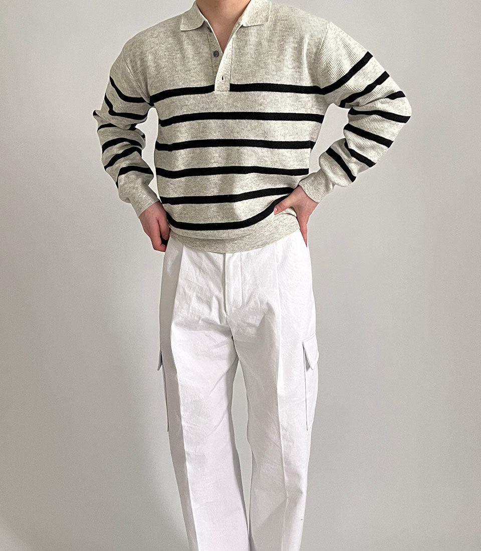 Soft Knit Striped Polo