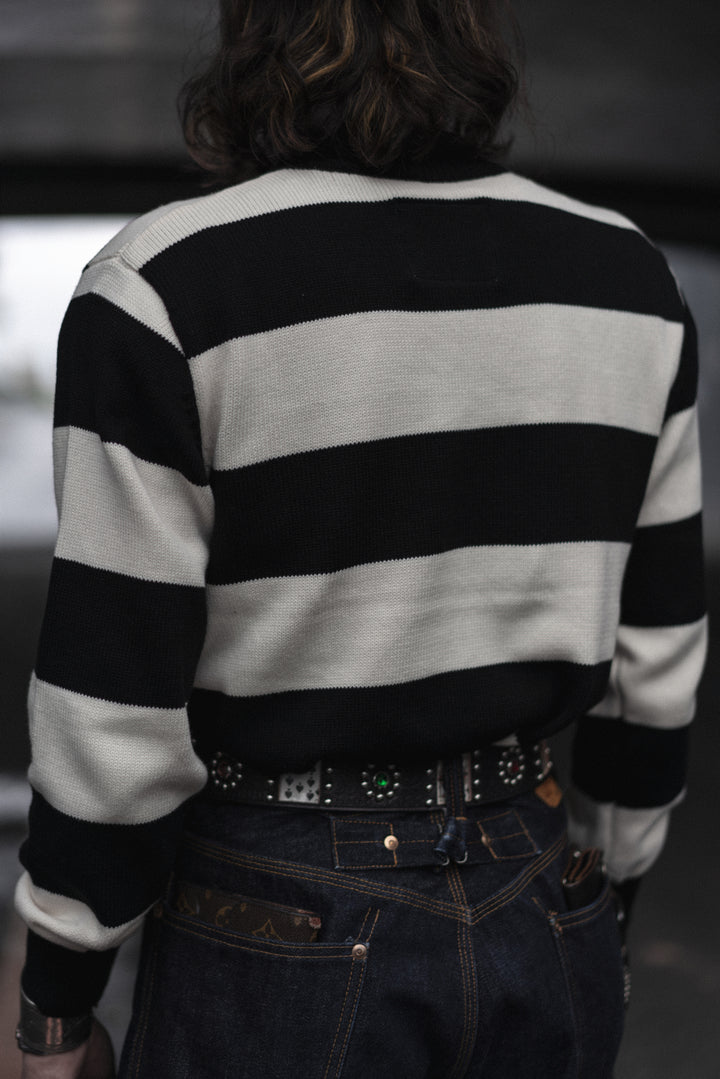 Striped High Collar Sweater