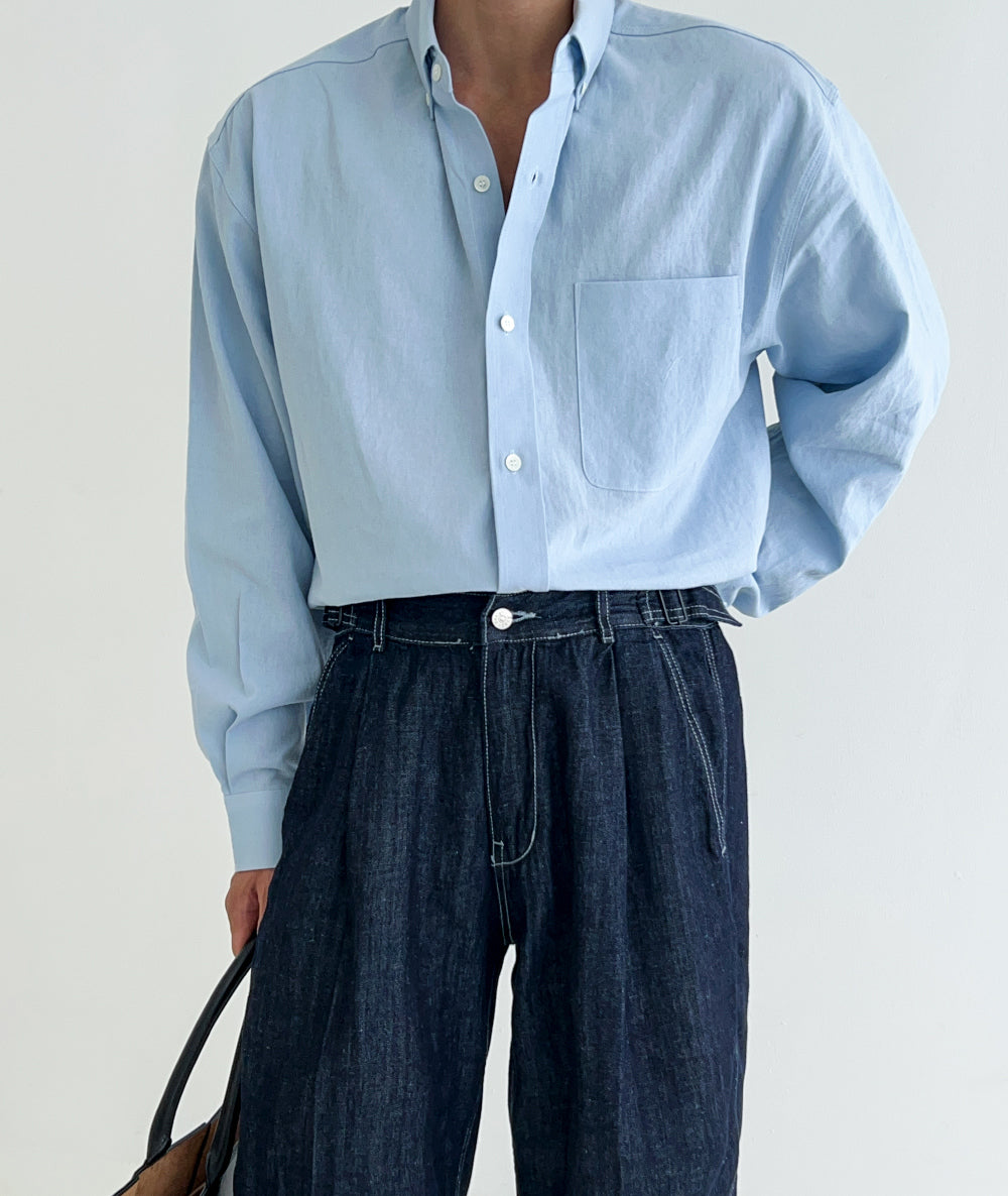 Thin Solid Linen Shirt