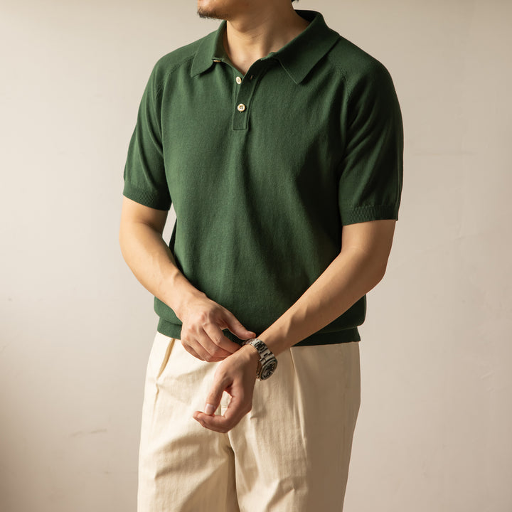 Knitted Cotton Polo T-Shirt