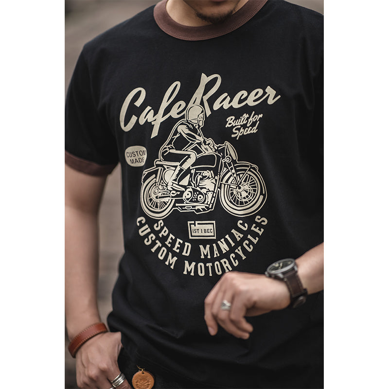 Motorcycle Printing Ami Khaki Short T-shirt