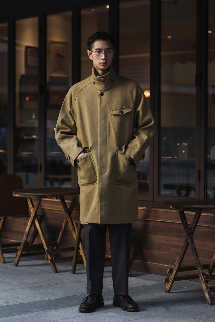 Woolen Balmacaan Coat