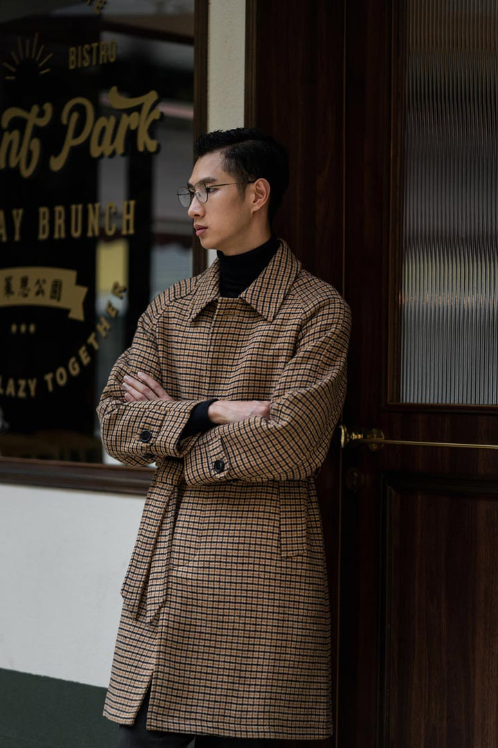 Wool Houndstooth Coat