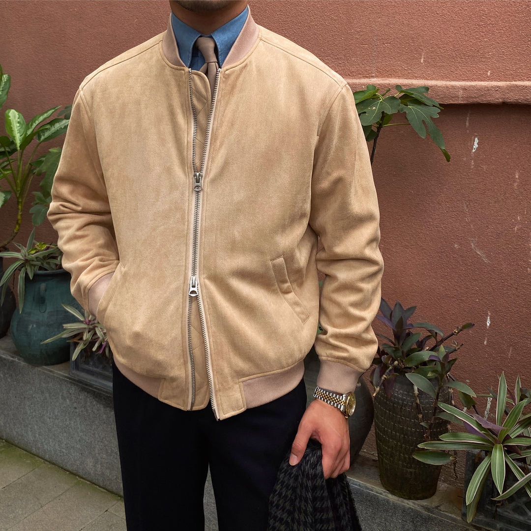 Suede Baseball Jacket