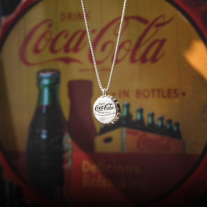 Silver Bottle Cap Necklace