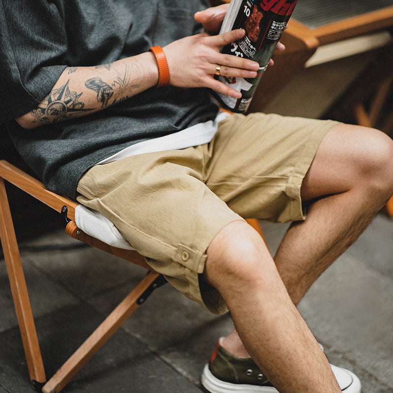 Washed Twill Casual Shorts