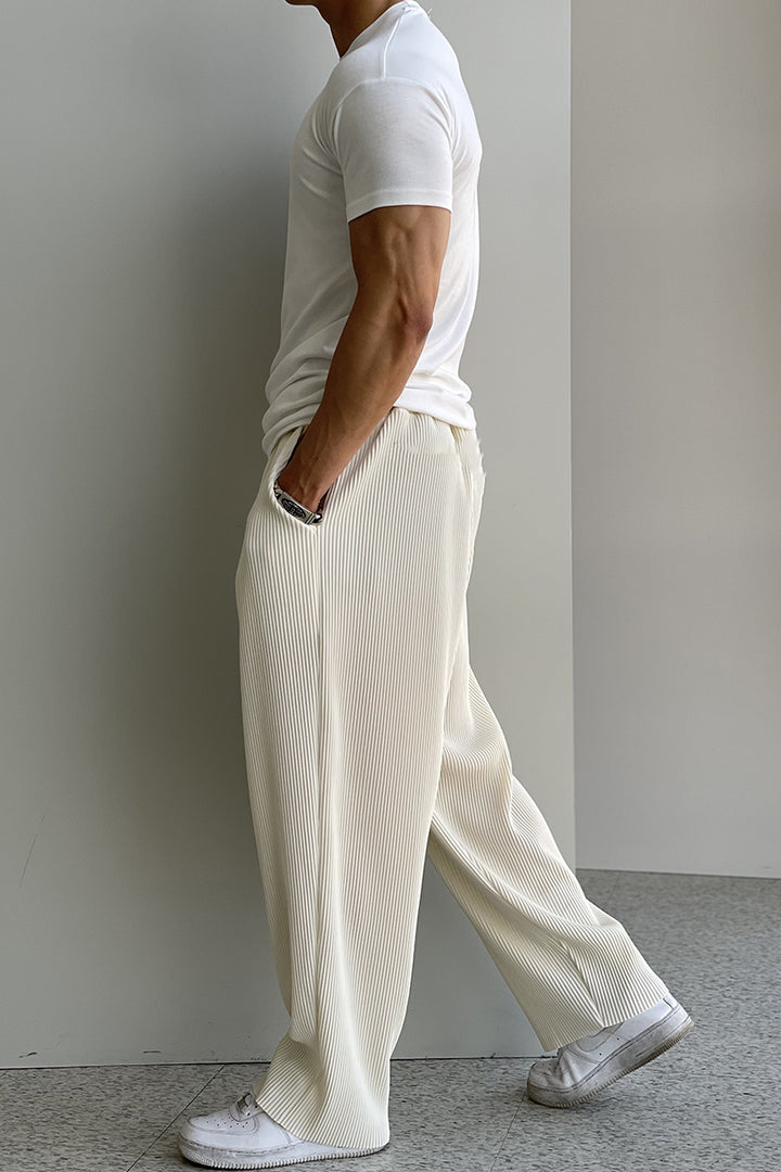 High Elastic Vertical Striped Trousers