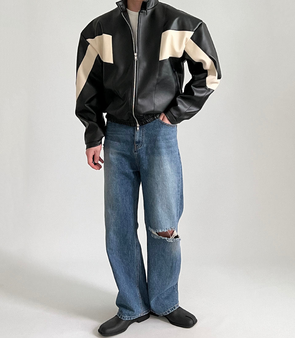 Pu Leather Racer Jacket