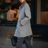 Slim Tweed Plaid Casual Suit Jacket
