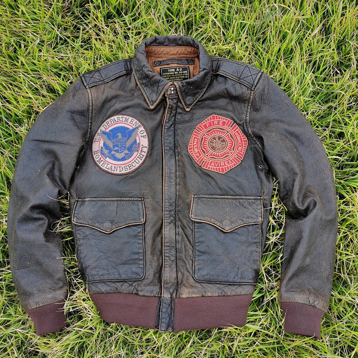 Distressed Sheepskin Flight Suit