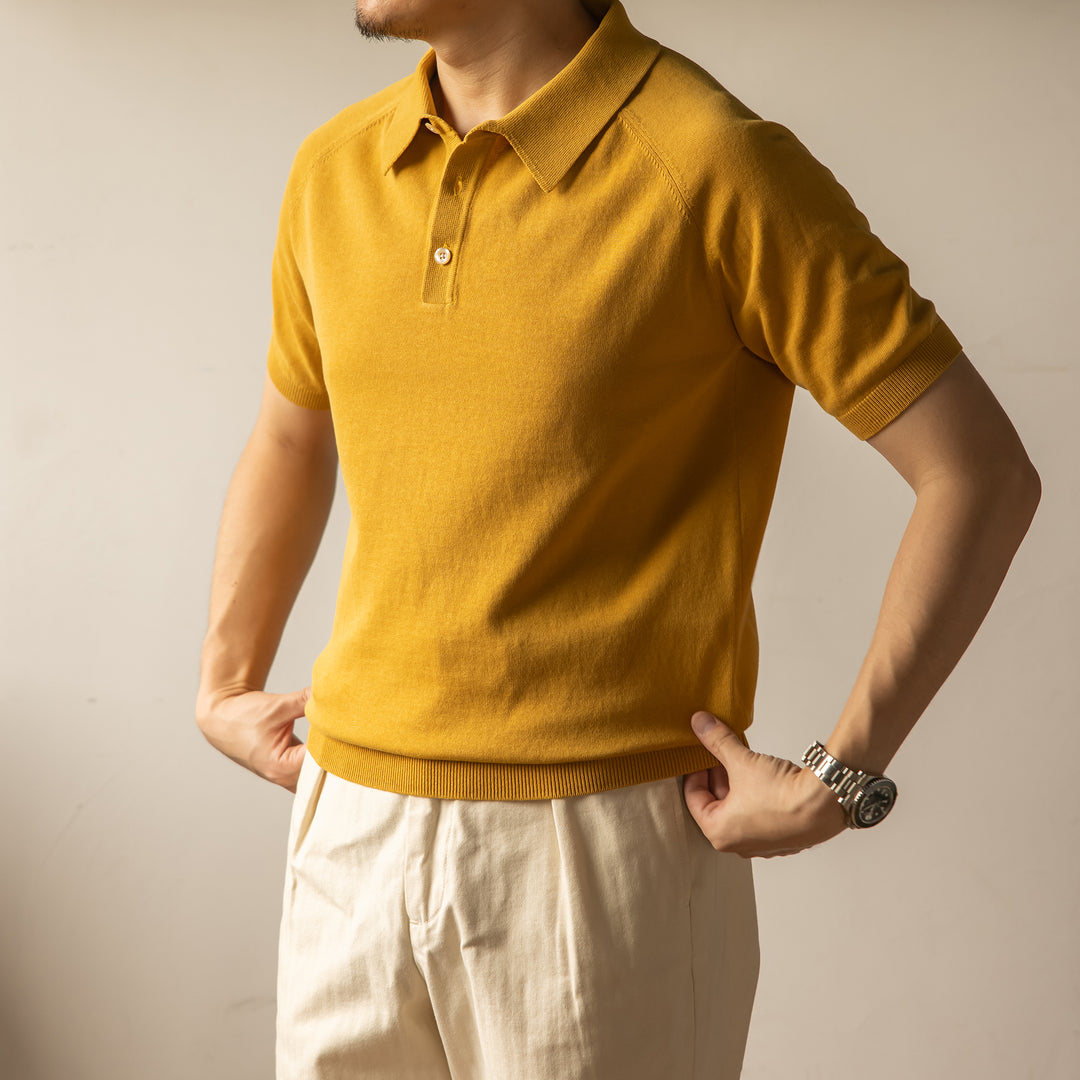 Knitted Cotton Polo T-Shirt