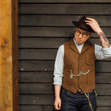 American Retro Mix And Match Heavy Wool Tweed Vest