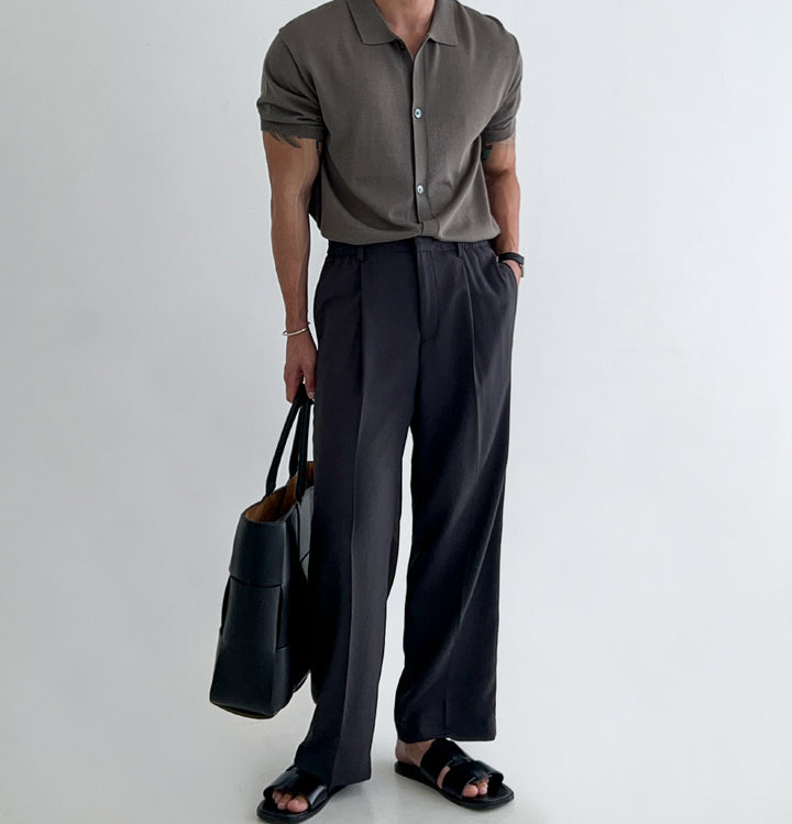 High-Waist Linen Trousers