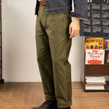 Army Green Slim Retro Overalls Straight Casual Trousers Pants