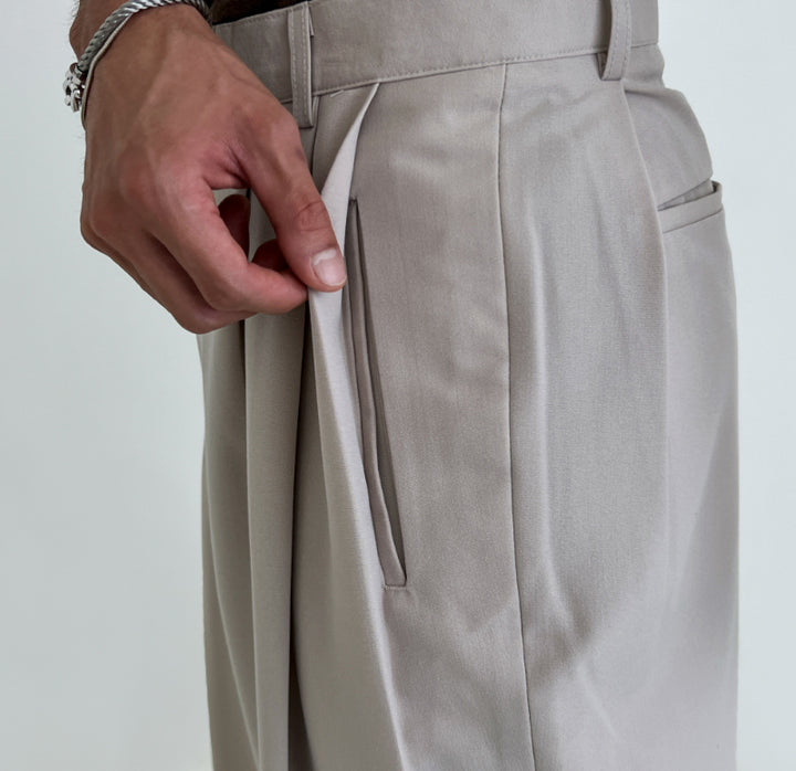 Buckle Drape Wide-Leg Pants