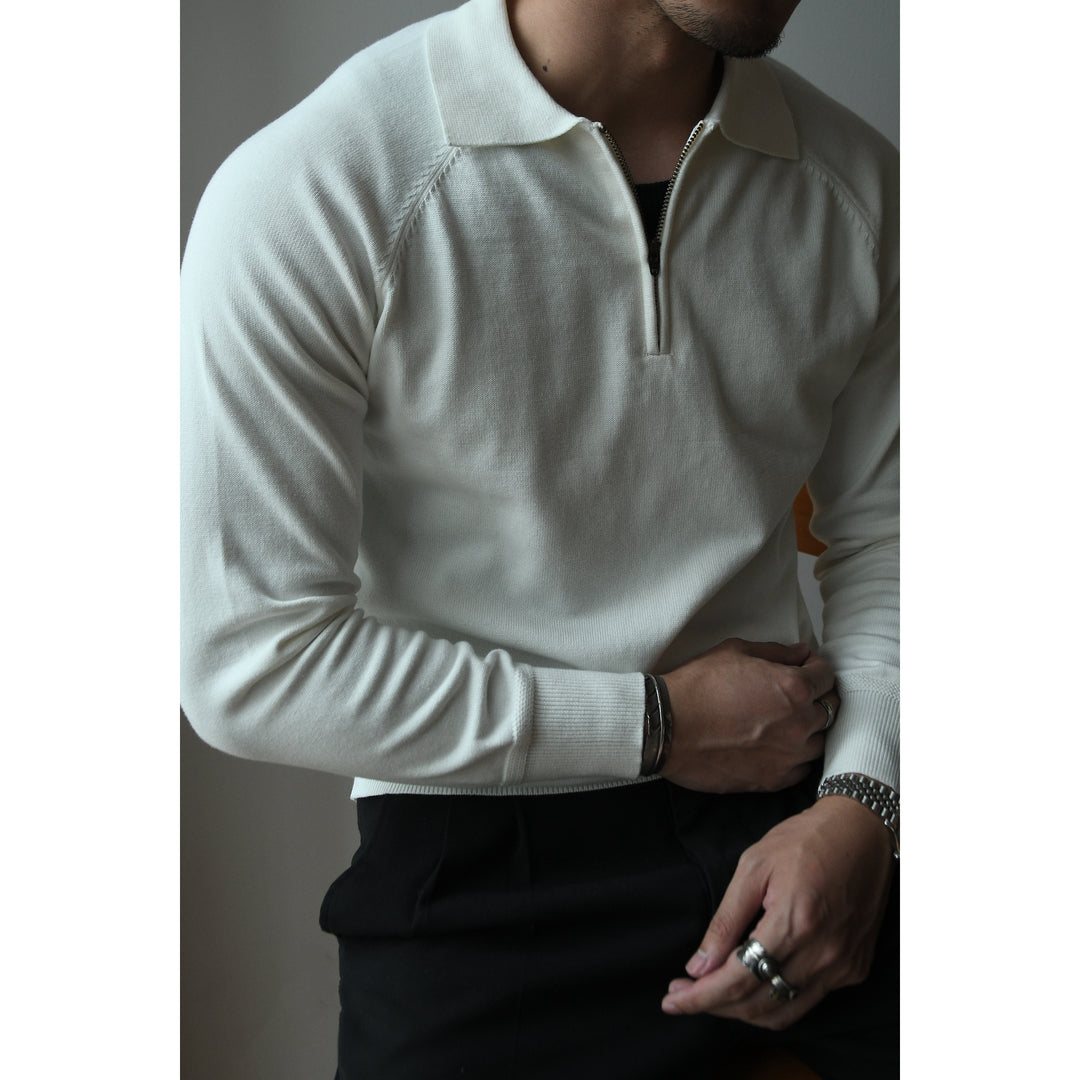 Cotton Zip Polo