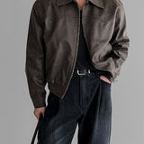 Vintage Elastic Short Jacket with American Flair