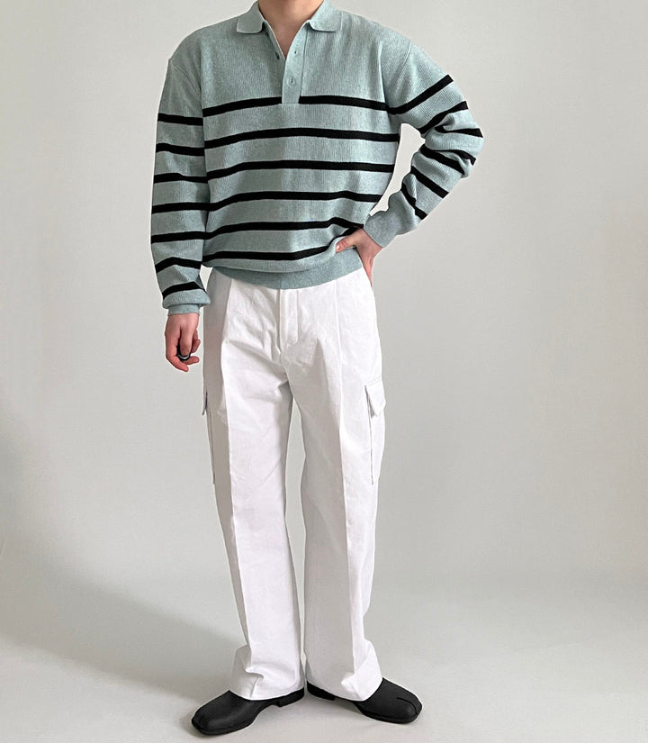 Soft Knit Striped Polo