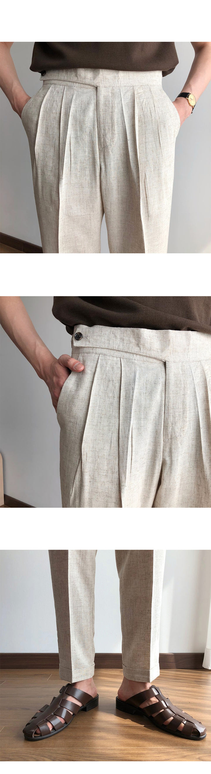 High Waist Pleated Trousers