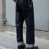 High Waist Straight Vintage Labor Union Version Paris Buckle Jeans