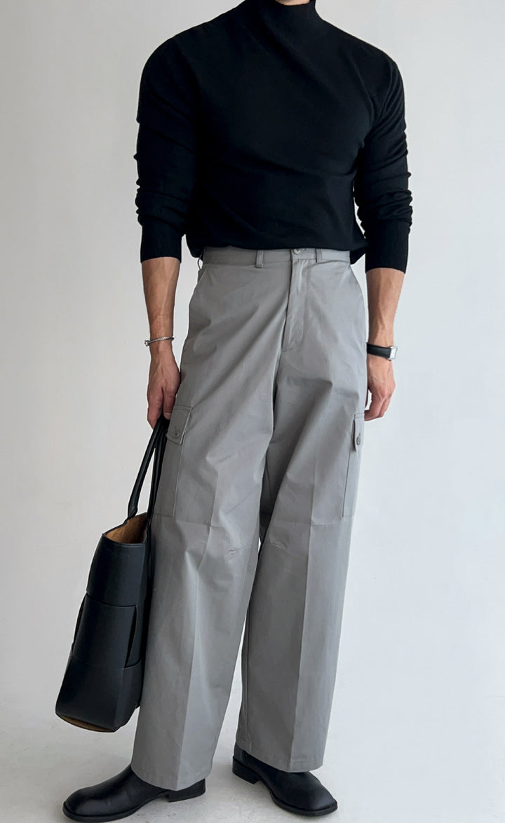 Multi-Pocket Wide-Leg Pants