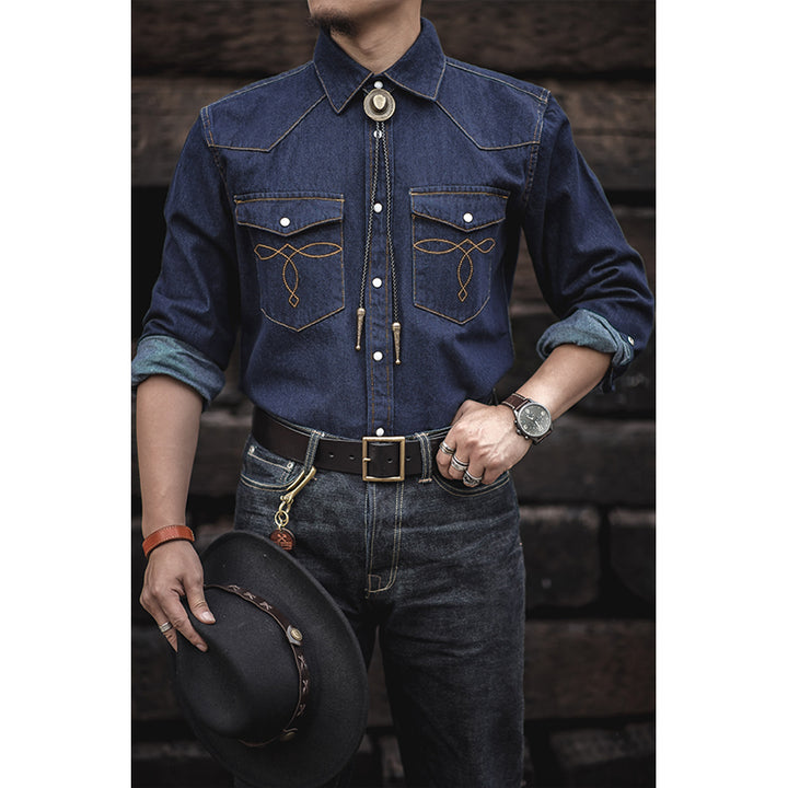 Embroidered Denim Shirt