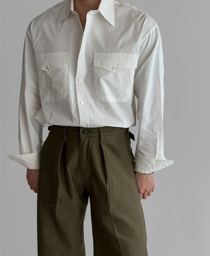 Pocketed Cotton Business Shirt