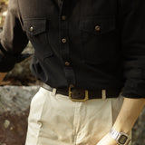 Heavyweight Cotton Solid Color Tooling Long Sleeve Shirt