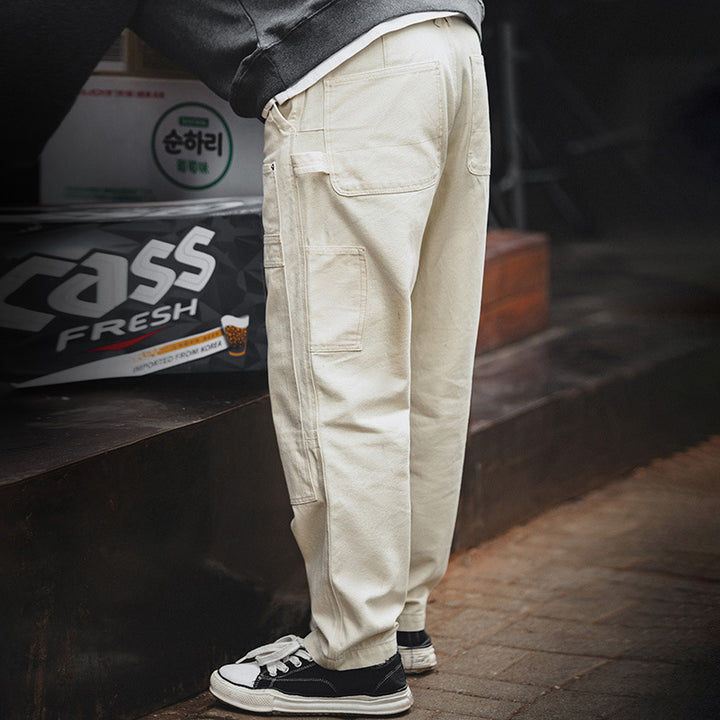 Beige Multi-Pocket Pants