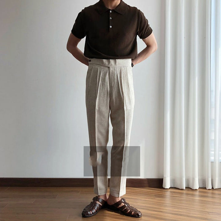 High Waist Pleated Trousers