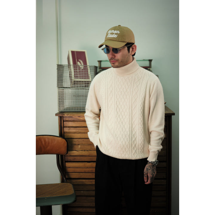 High-Necked Wool Pullover