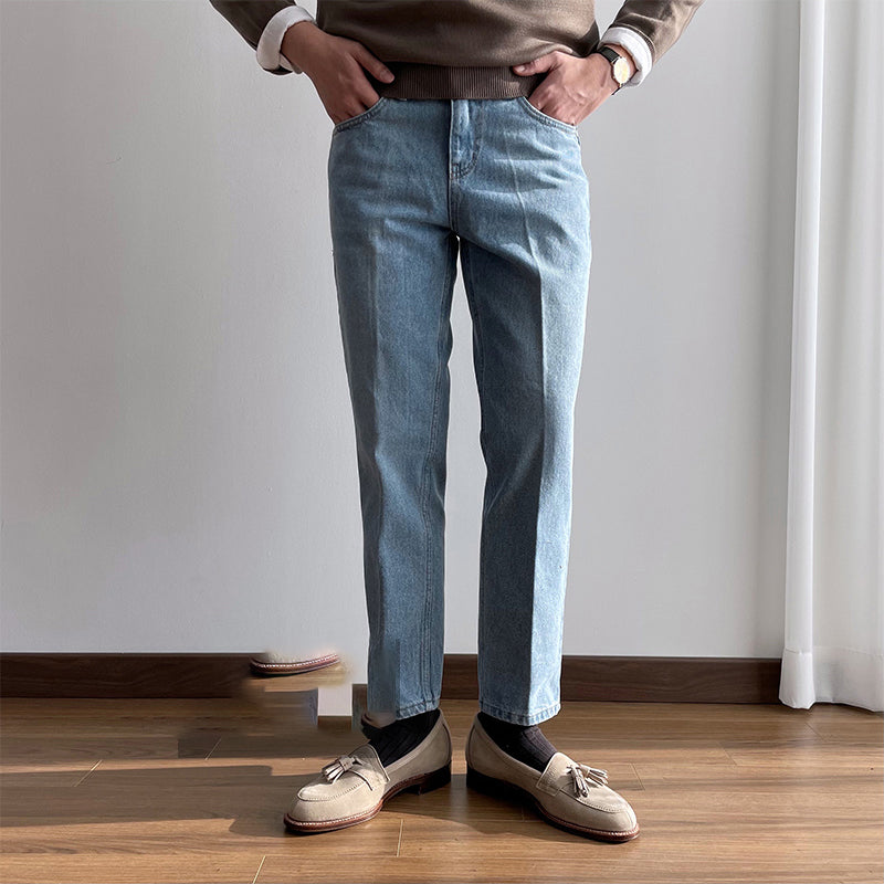 Slim Straight Cropped Pants