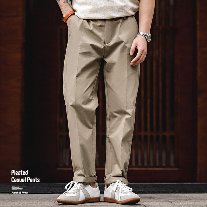 Khaki Straight Trousers